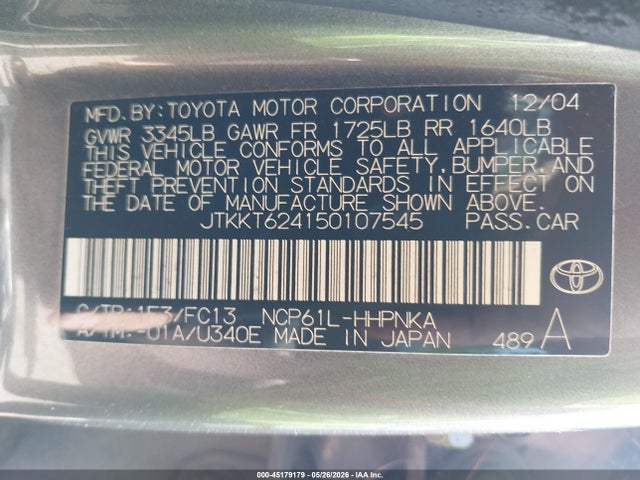 Продаж на аукціоні авто 2005 Scion Xa, vin: JTKKT624150107545, номер лоту: 45179179