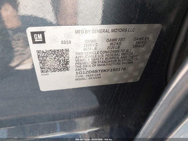1G1ZD5ST0KF193176 Chevrolet MALIBU LT