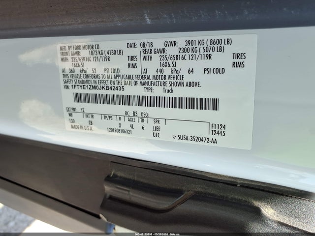 Ford Transit-150 2018 1FTYE1ZM0JKB42435 Image 9