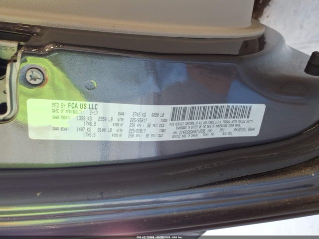 45179365 :رقم المزاد ، 2C4RDGBGXHR712595 vin ، 2017 Dodge Grand Caravan Se مزاد بيع