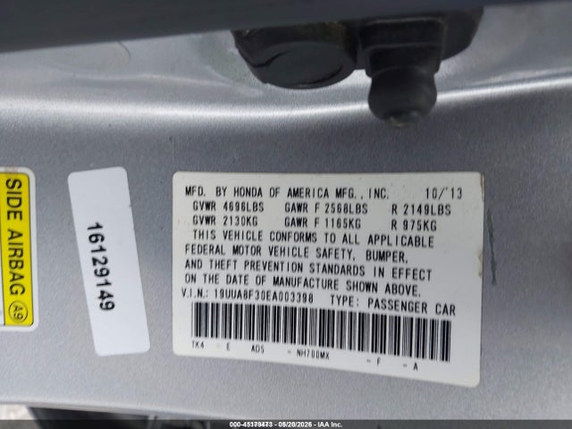 2014 Acura Tl 3.5 Special Edition მანქანა იყიდება აუქციონზე, vin: 19UUA8F30EA003398, აუქციონის ნომერი: 45179473
