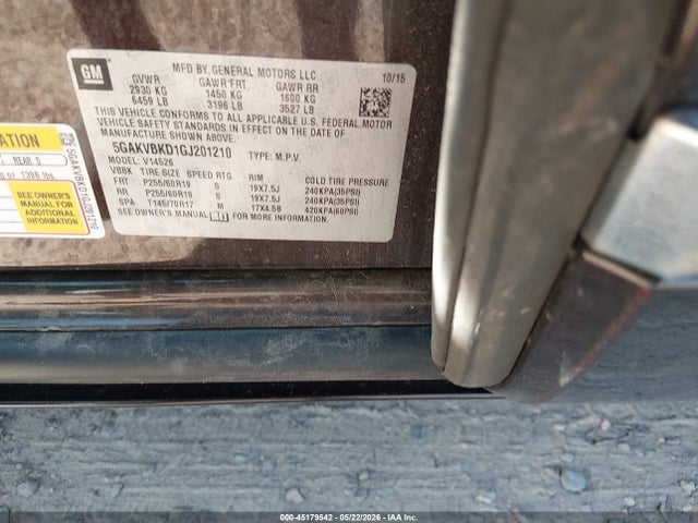 Aukcja sprzedaży 2016 Buick Enclave Leather, vin: 5GAKVBKD1GJ201210, numer aukcji: 45179542