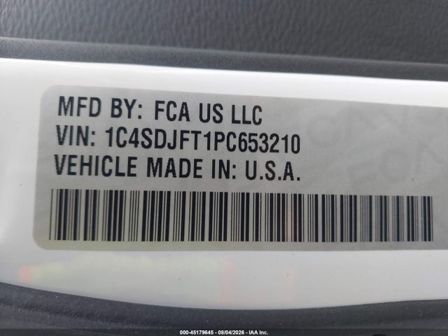 45179645 :رقم المزاد ، 1C4SDJFT1PC653210 vin ، 2023 Dodge Durango Pursuit Awd مزاد بيع