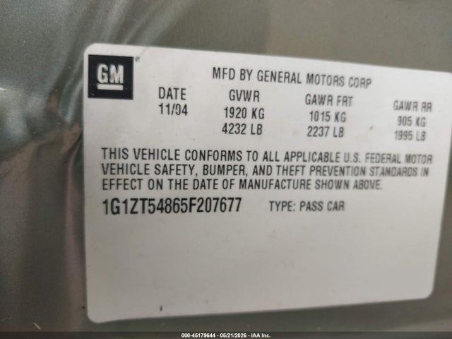 45179644 :رقم المزاد ، 1G1ZT54865F207677 vin ، 2005 Chevrolet Malibu Ls مزاد بيع
