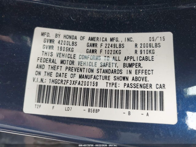 1HGCR2F3XFA200159 Honda ACCORD LX