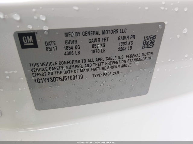1G1YY3D76J5100119 Chevrolet Corvette Grand Sport