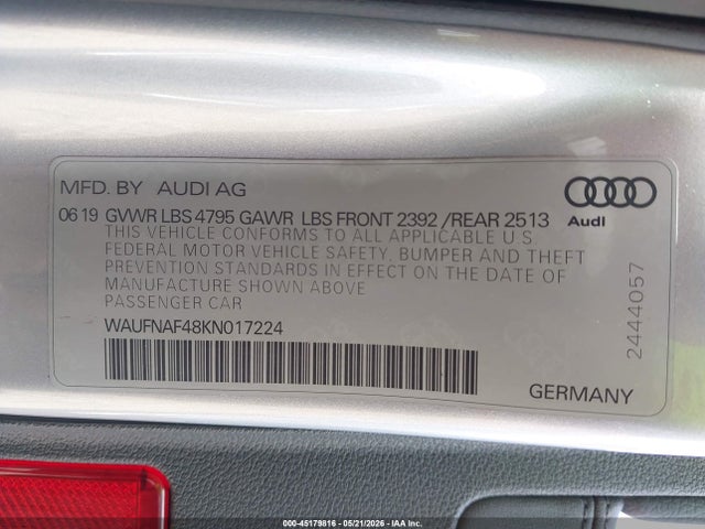 Aukcja sprzedaży 2019 Audi A4 45 Premium, vin: WAUFNAF48KN017224, numer aukcji: 45179816