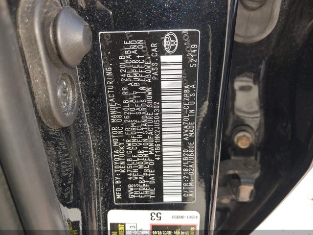 Aukcja sprzedaży 2018 Toyota Camry Xse, vin: 4T1B61HK2JU504302, numer aukcji: 45179890
