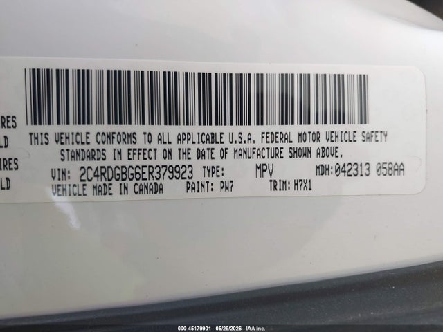 Dodge Grand Caravan Se 2014 2C4RDGBG6ER379923 Image 9