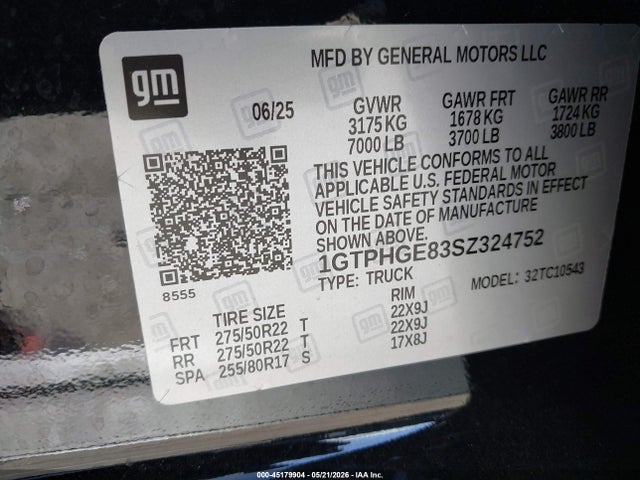 Aukcja sprzedaży 2025 Gmc Sierra 1500 2wd  Short Box Denali, vin: 1GTPHGE83SZ324752, numer aukcji: 45179904