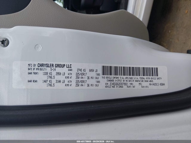 Dodge Grand Caravan Se 2014 2C4RDGBG2ER379921 Image 9
