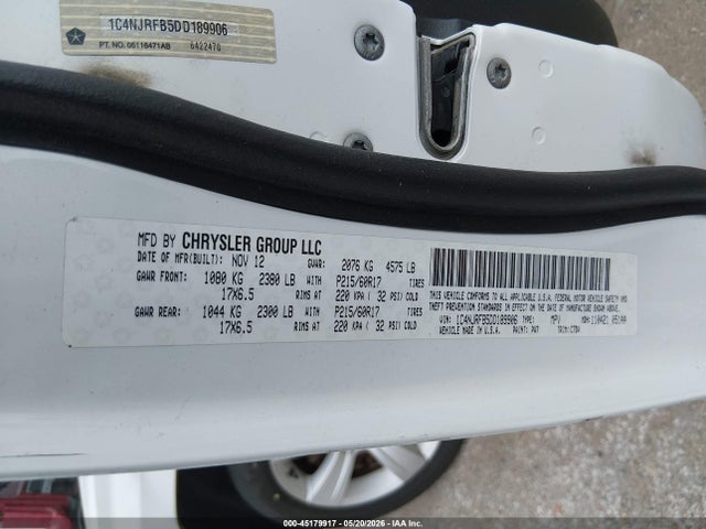 Aukcja sprzedaży 2013 Jeep Patriot Latitude, vin: 1C4NJRFB5DD189906, numer aukcji: 45179917