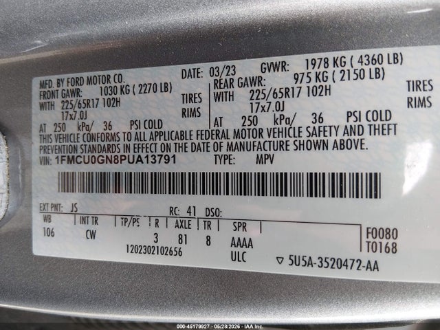 Ford Escape Active 2023 1FMCU0GN8PUA13791 Image 9