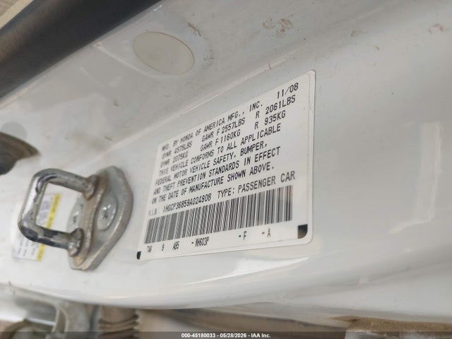 2009 Honda Accord 3.5 Ex-l მანქანა იყიდება აუქციონზე, vin: 1HGCP36859A024908, აუქციონის ნომერი: 45180033