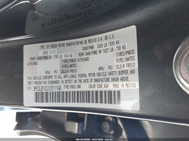 3MYDLBYV0JY311148 Toyota YARIS IA