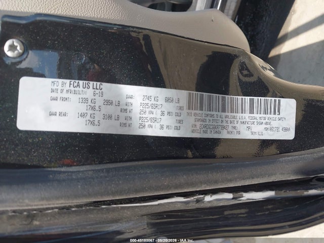 Aukcja sprzedaży 2019 Dodge Grand Caravan Sxt, vin: 2C4RDGCG6KR739427, numer aukcji: 45180067