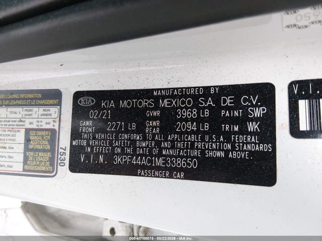 KIA FORTE GT 2021 3KPF44AC1ME338650 Image 9