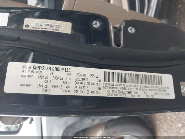 Продаж на аукціоні авто 2014 Jeep Patriot Sport, vin: 1C4NJRBBXED728897, номер лоту: 45180180