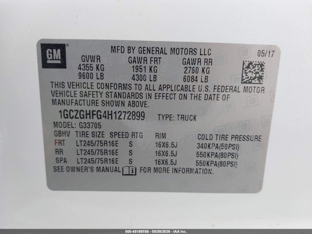 Chevrolet Express 3500 Work Van 2017 1GCZGHFG4H1272899 Image 9