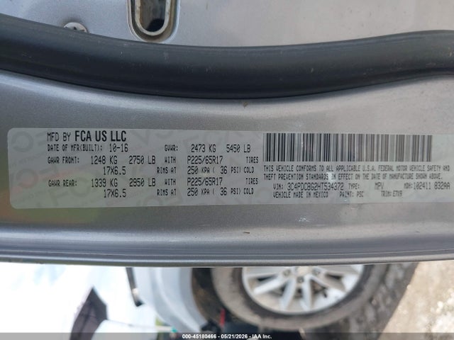 Dodge Journey Sxt 2017 3C4PDCBG2HT534372 Image 9
