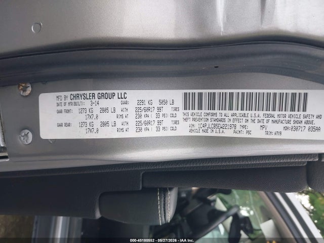 2014 Jeep Cherokee Latitude მანქანა იყიდება აუქციონზე, vin: 1C4PJLCB5EW221978, აუქციონის ნომერი: 45180552