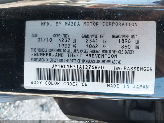 Продажа на аукционе авто 2010 Mazda Mazdaspeed3 Sport, vin: JM1BL1H31A1276820, номер лота: 45180584