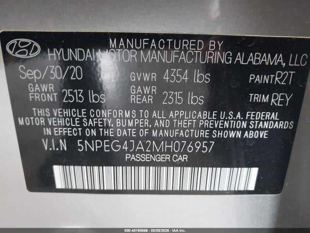 Hyundai SONATA SE 2021 5NPEG4JA2MH076957 Image 9
