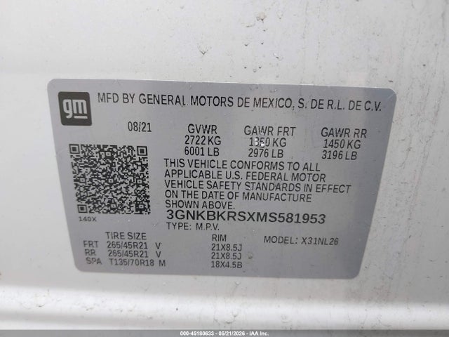 Chevrolet Blazer Awd Rs 2021 3GNKBKRSXMS581953 Image 9