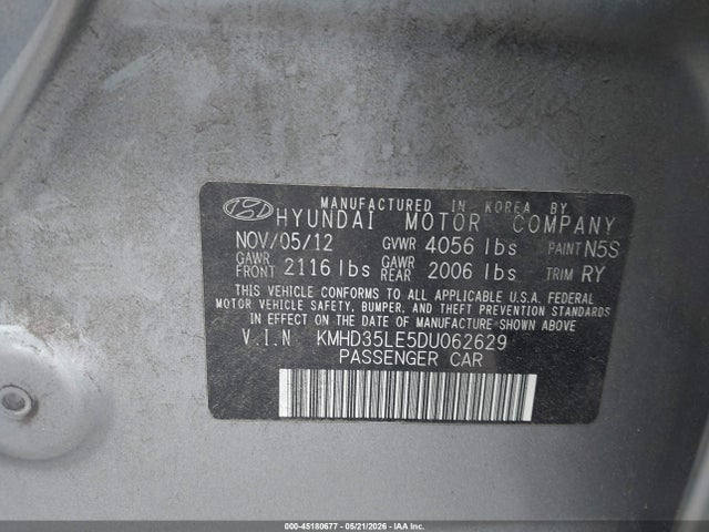 45180677 :رقم المزاد ، KMHD35LE5DU062629 vin ، 2013 Hyundai Elantra Gt مزاد بيع