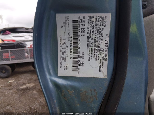 Aukcja sprzedaży 2005 Ford Taurus Sel, vin: 1FAFP56U75A305113, numer aukcji: 45180690