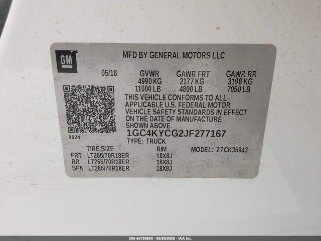 1GC4KYCG2JF277167 Chevrolet Silverado 3500hd Wt
