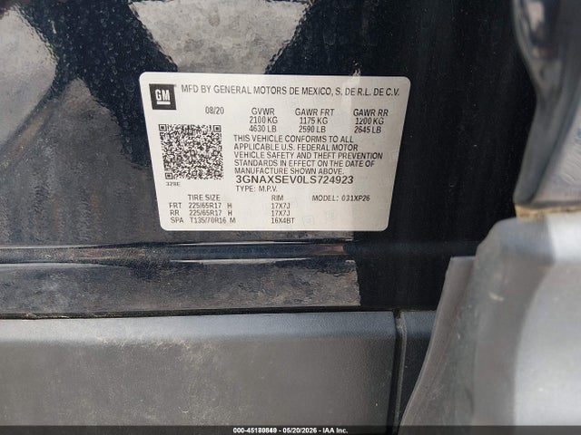 Chevrolet Equinox Awd Ls 2020 3GNAXSEV0LS724923 Image 9