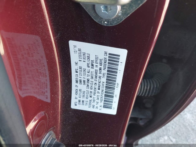 Продаж на аукціоні авто 2017 Honda Accord Ex-l, vin: 1HGCR2F82HA133474, номер лоту: 45180876