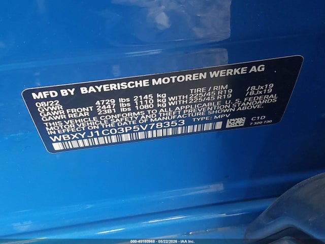 2023 Bmw X2 Xdrive28i მანქანა იყიდება აუქციონზე, vin: WBXYJ1C03P5V78353, აუქციონის ნომერი: 45180968