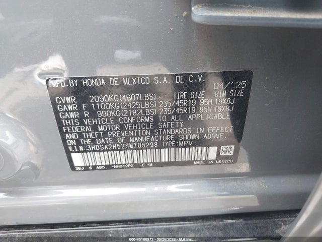 Aukcja sprzedaży 2025 Acura Adx A-spec, vin: 3HDSA2H52SM705298, numer aukcji: 45180972