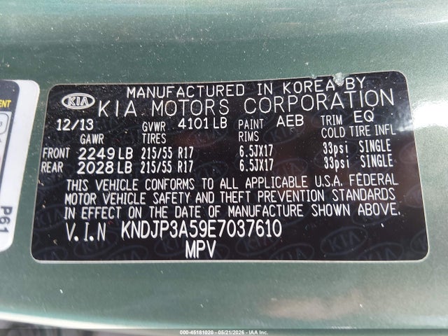 45181020 :رقم المزاد ، KNDJP3A59E7037610 vin ، 2014 Kia Soul + مزاد بيع