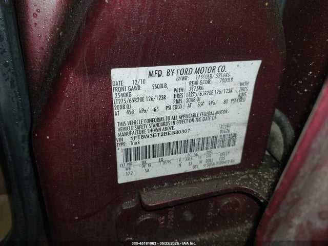 Aukcja sprzedaży 2011 Ford F-350 King Ranch, vin: 1FT8W3BT2BEB80307, numer aukcji: 45181063