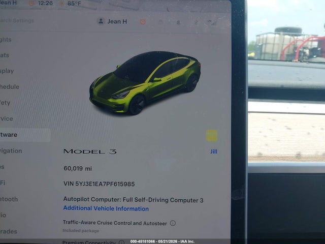 45181066 :رقم المزاد ، 5YJ3E1EA7PF615985 vin ، 2023 Tesla Model 3 Rear-wheel Drive مزاد بيع