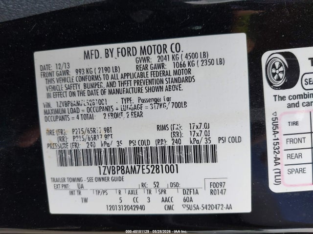 Ford Mustang V6 2014 1ZVBP8AM7E5281001 Image 9