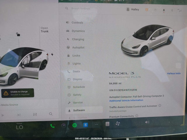 Tesla Model 3 Long Range/mid Range/standard Range/standard Range Plus 2019 5YJ3E1EA1KF312516 Image 7