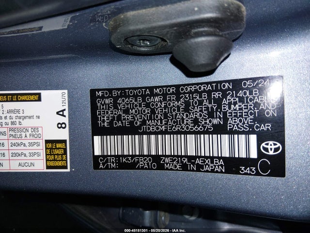 JTDBCMFE6R3056675 Toyota Corolla Hybrid Le