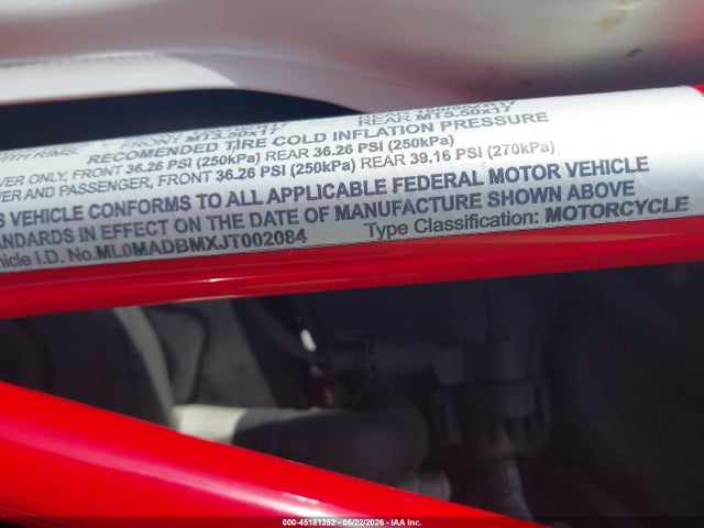 Aukcja sprzedaży 2018 Ducati Monster 797+, vin: ML0MADBMXJT002084, numer aukcji: 45181352