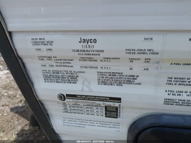 Jayco Other 2018 1UJBJSBJ9J1V10205 Image 9