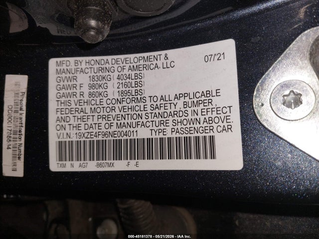 Honda Insight Touring 2022 19XZE4F96NE004011 Image 9