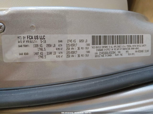 2C4RDGBG0JR323941 Dodge Grand Caravan Se