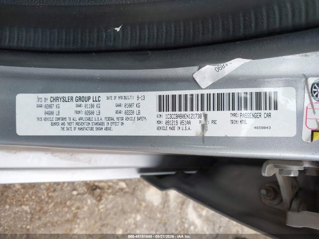 Chrysler 200 LX 2014 1C3CCBAB0EN121738 Image 9