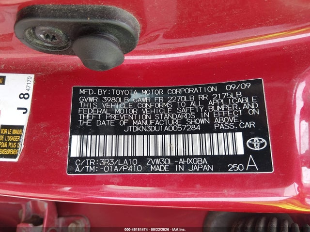Продажа на аукционе авто 2010 Toyota Prius Iv, vin: JTDKN3DU1A0057284, номер лота: 45181474