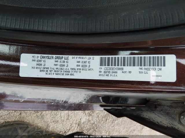Aukcja sprzedaży 2012 Chrysler 200 Limited, vin: 1C3CCBCB2CN330098, numer aukcji: 45181475
