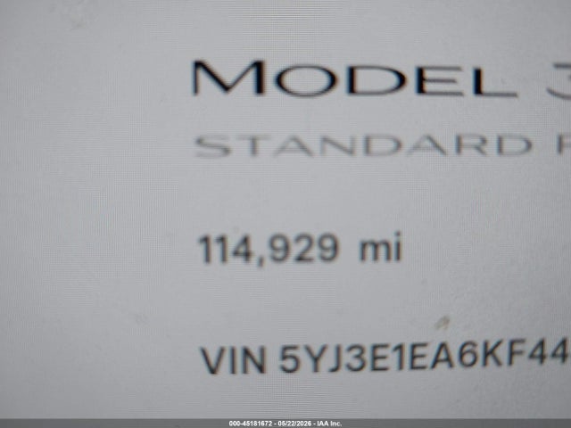 2019 Tesla Model 3 Long Range/mid Range/standard Range/standard Range Plus მანქანა იყიდება აუქციონზე, vin: 5YJ3E1EA6KF444770, აუქციონის ნომერი: 45181672