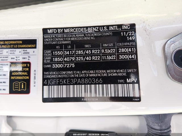 4JGFF5KE3PA880366 Mercedes-Benz Gls 450 4matic